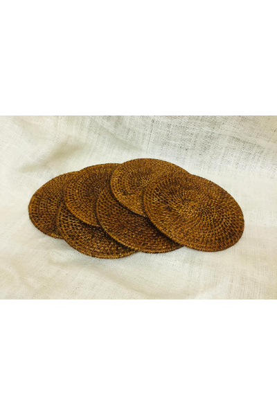 Cane Table Mat Set of 6 - Soil Matte